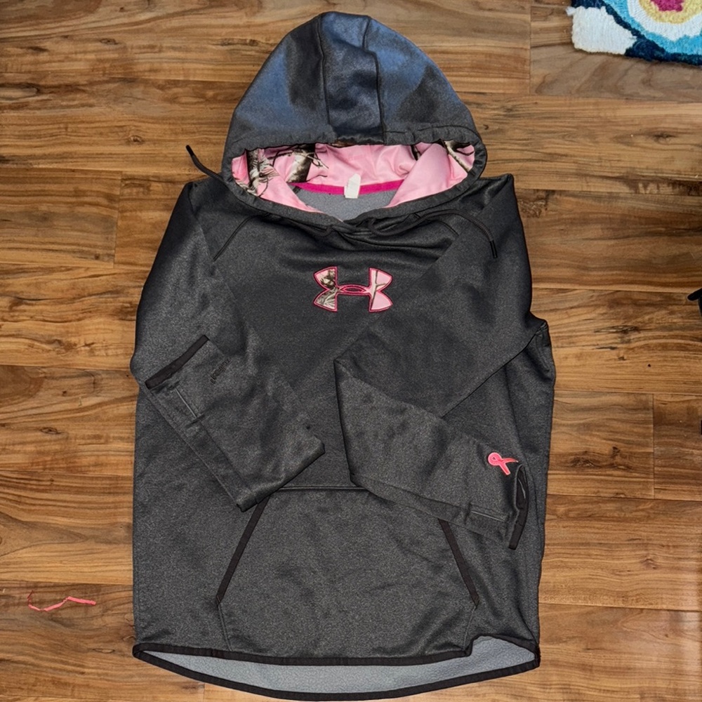 Under Armour Charcoal and Pink Pullover